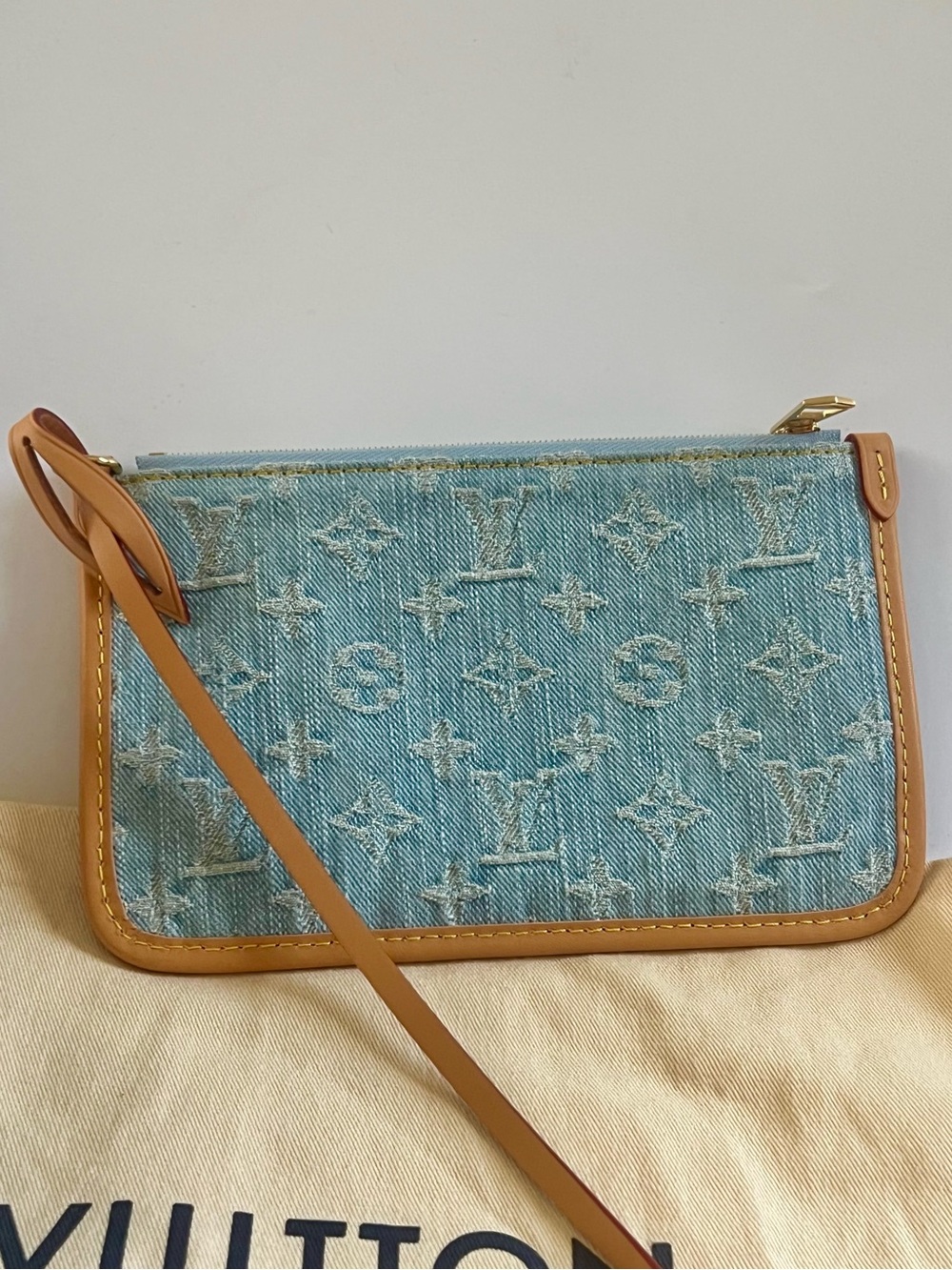 Louis Vuitton denim pouch / wristlet